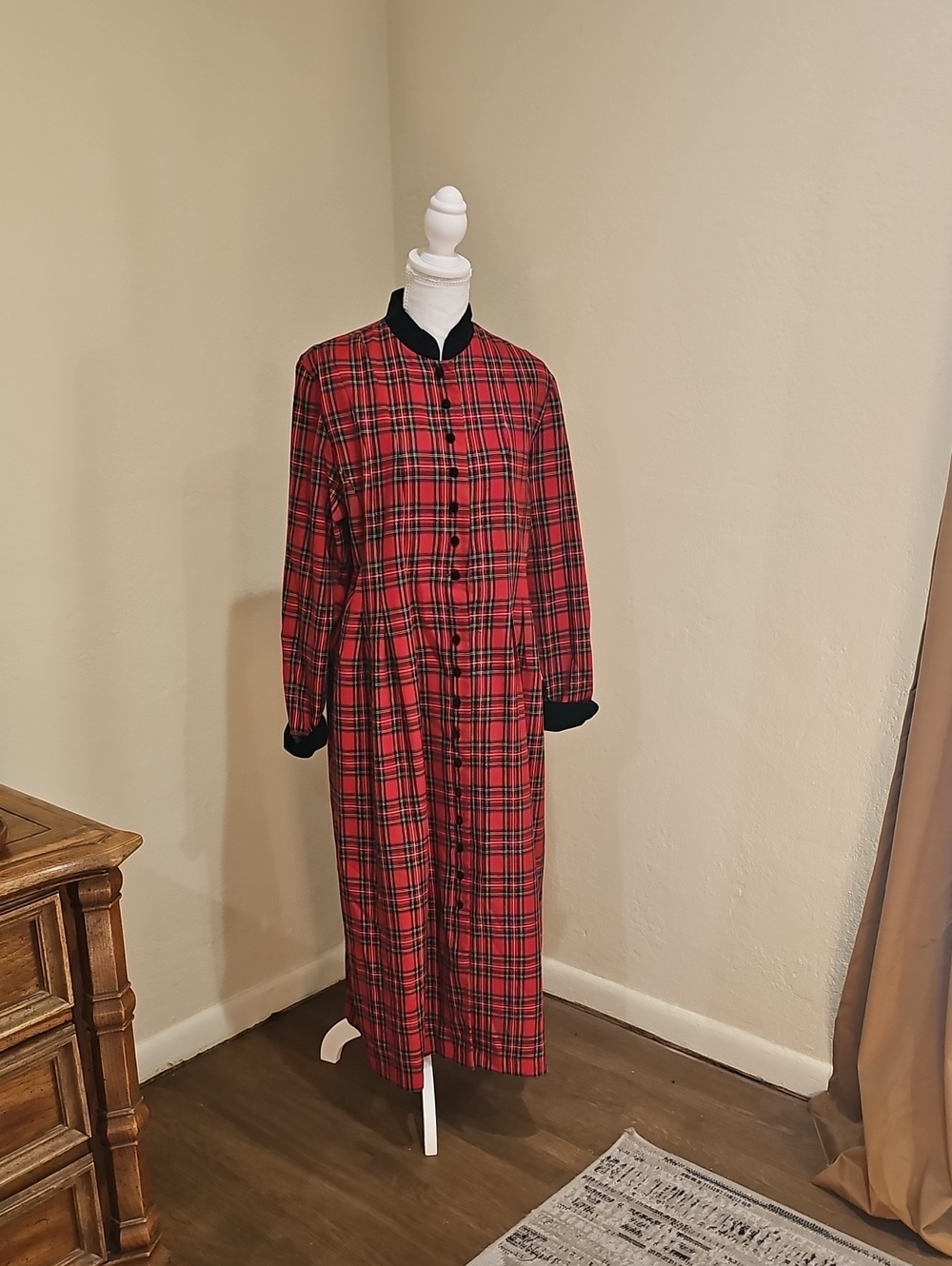 Vintage Retro Classic Jessica Howard 80s 90s Plaid Christmas Xmas Holiday  Dress